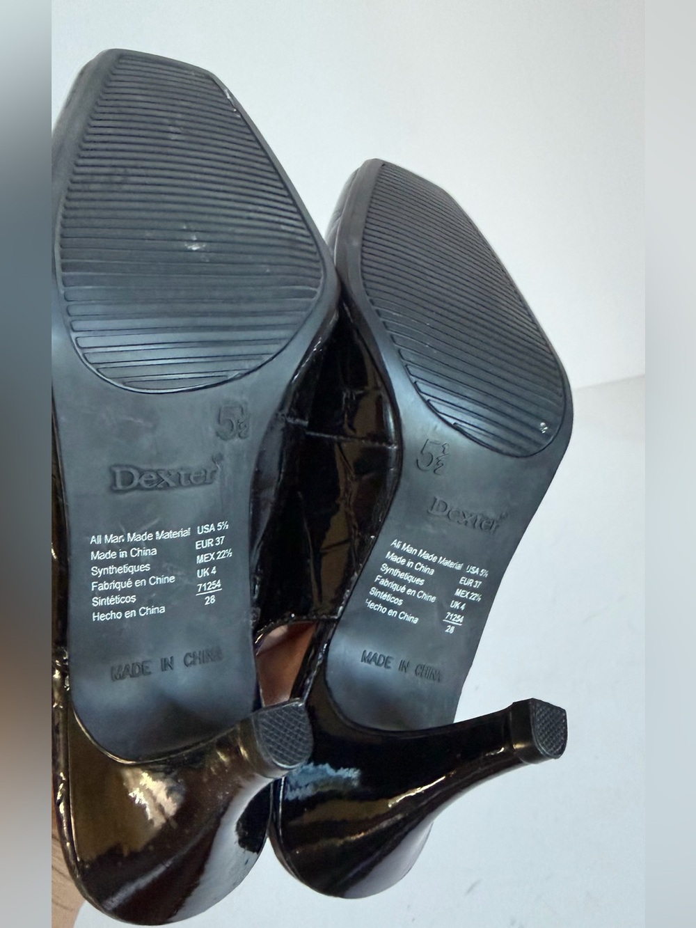 Dexter Black Patent Croc-Embossed Slingback Heels - Picture 4 of 4